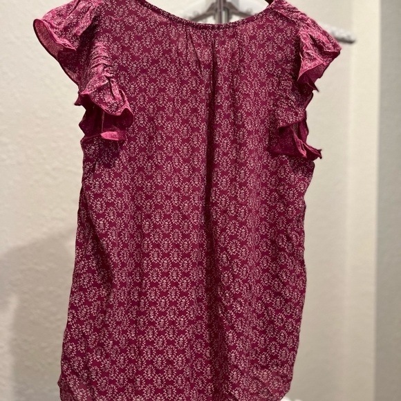 Old Navy Top Women’s Large Fuschia Shirt Flutter Sleeves Drawstring - Picture 7 of 10